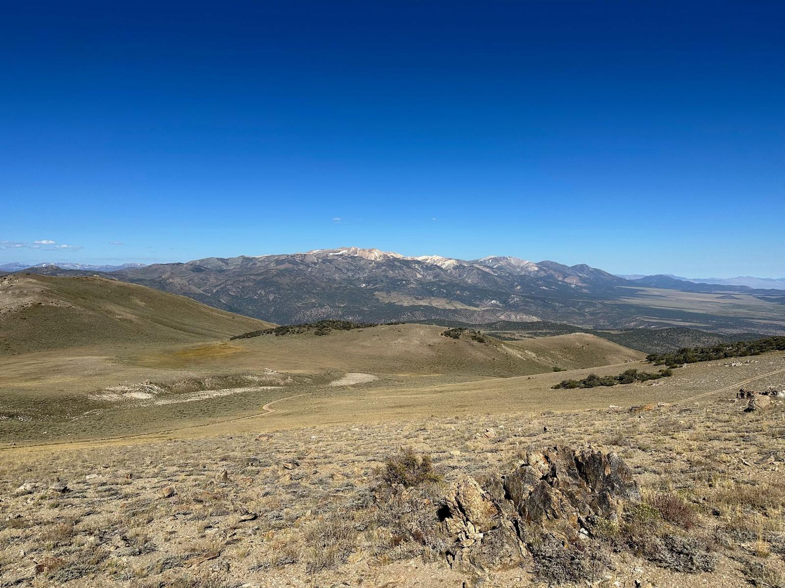 Sweeping Eastern Sierra mountain landscape with snow-capped peaks