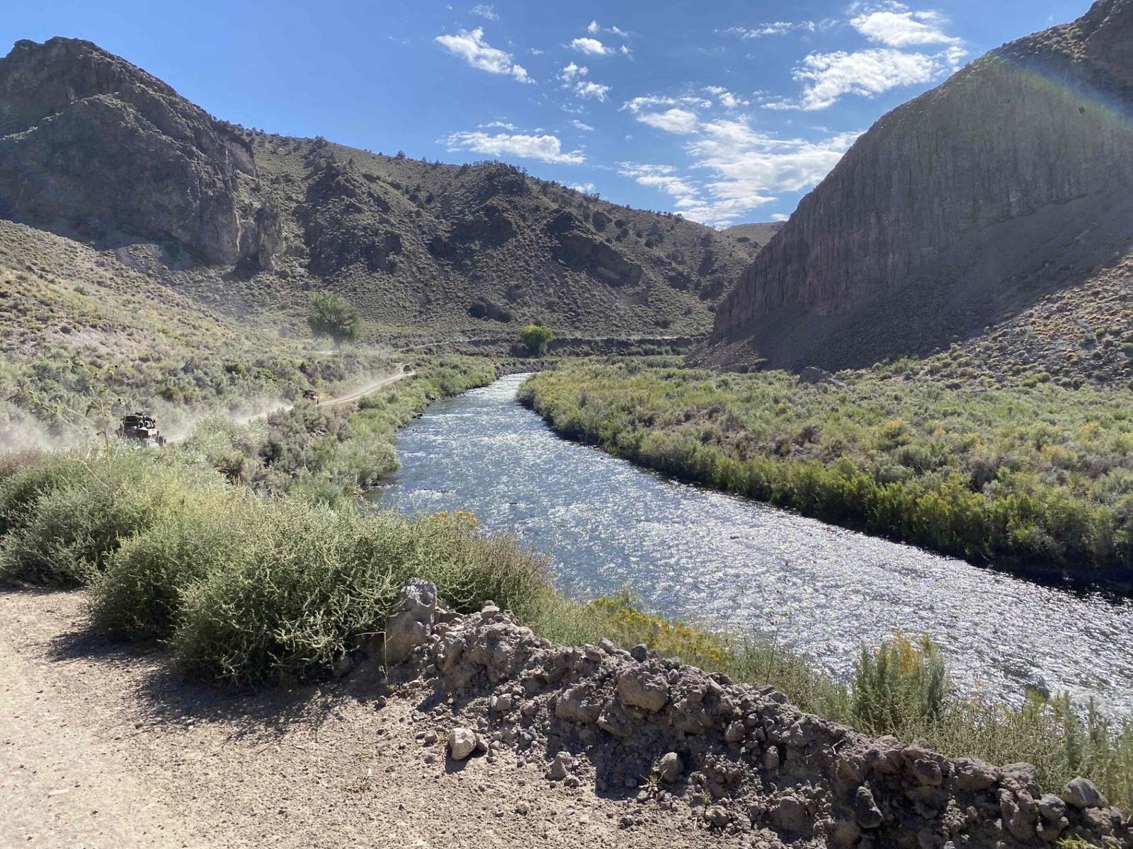 Beautiful river winding through a canyon