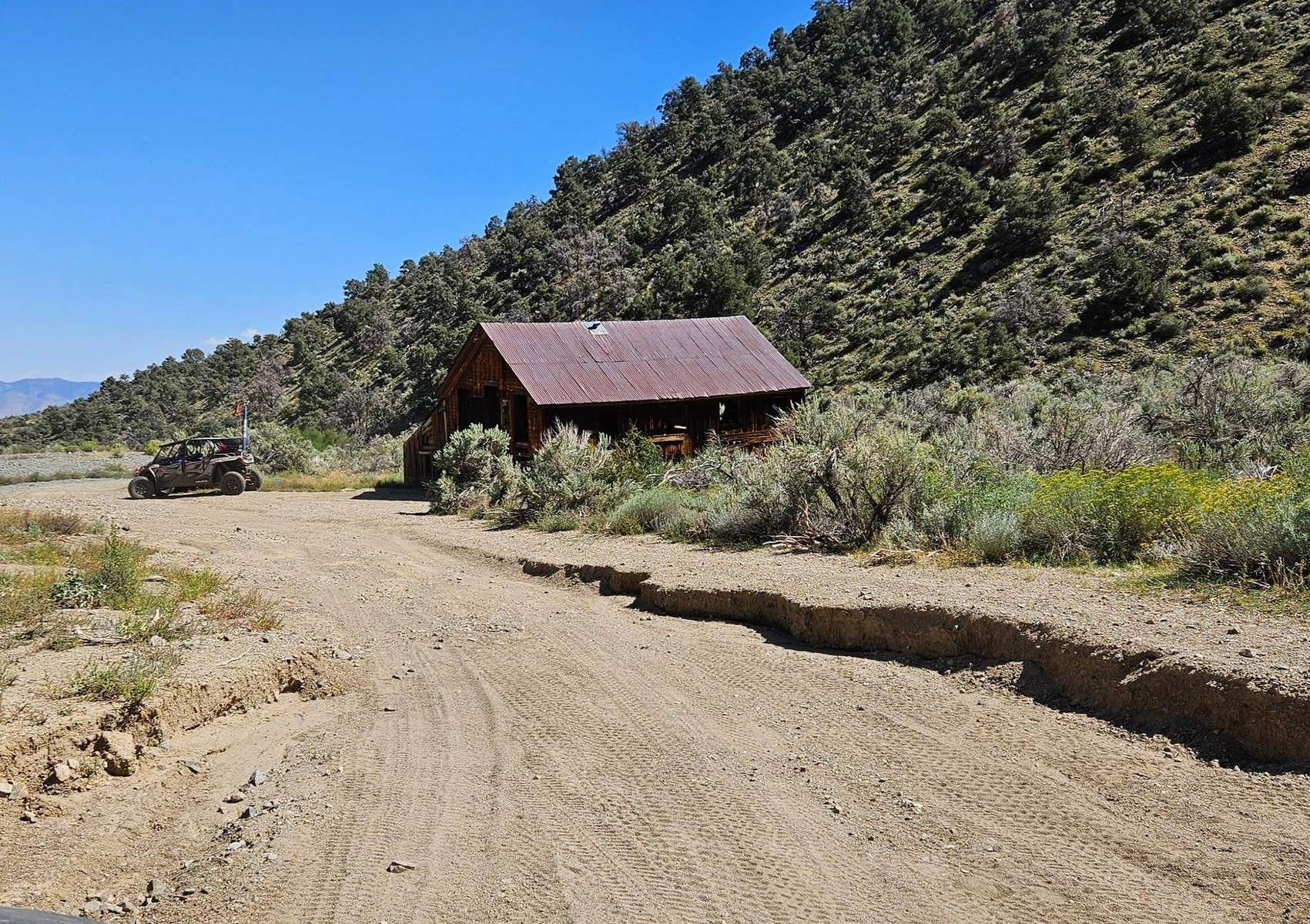 Rustic cabin along the trail