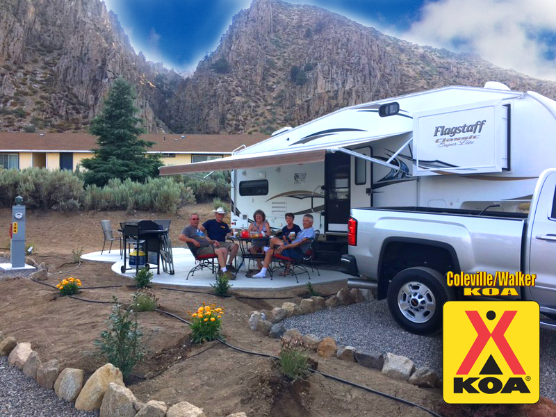Coleville Walker KOA Holiday campground on the West Walker River