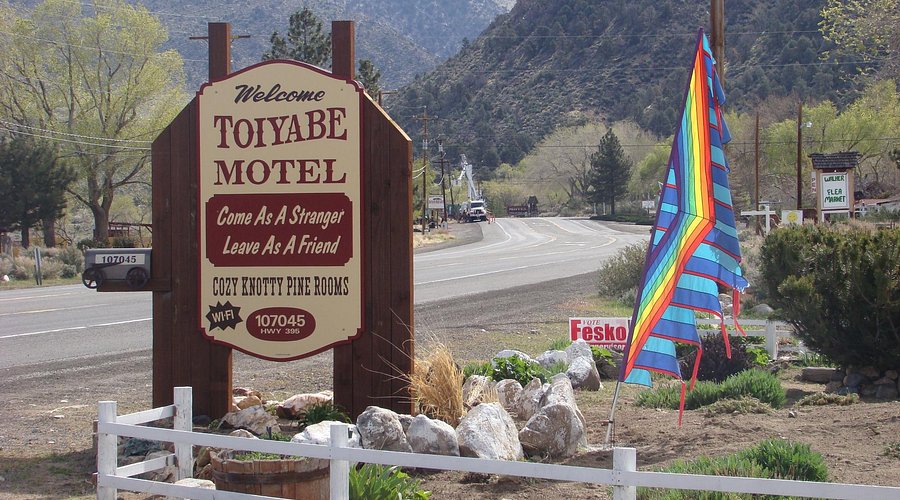 Toiyabe Motel sign in Coleville, CA